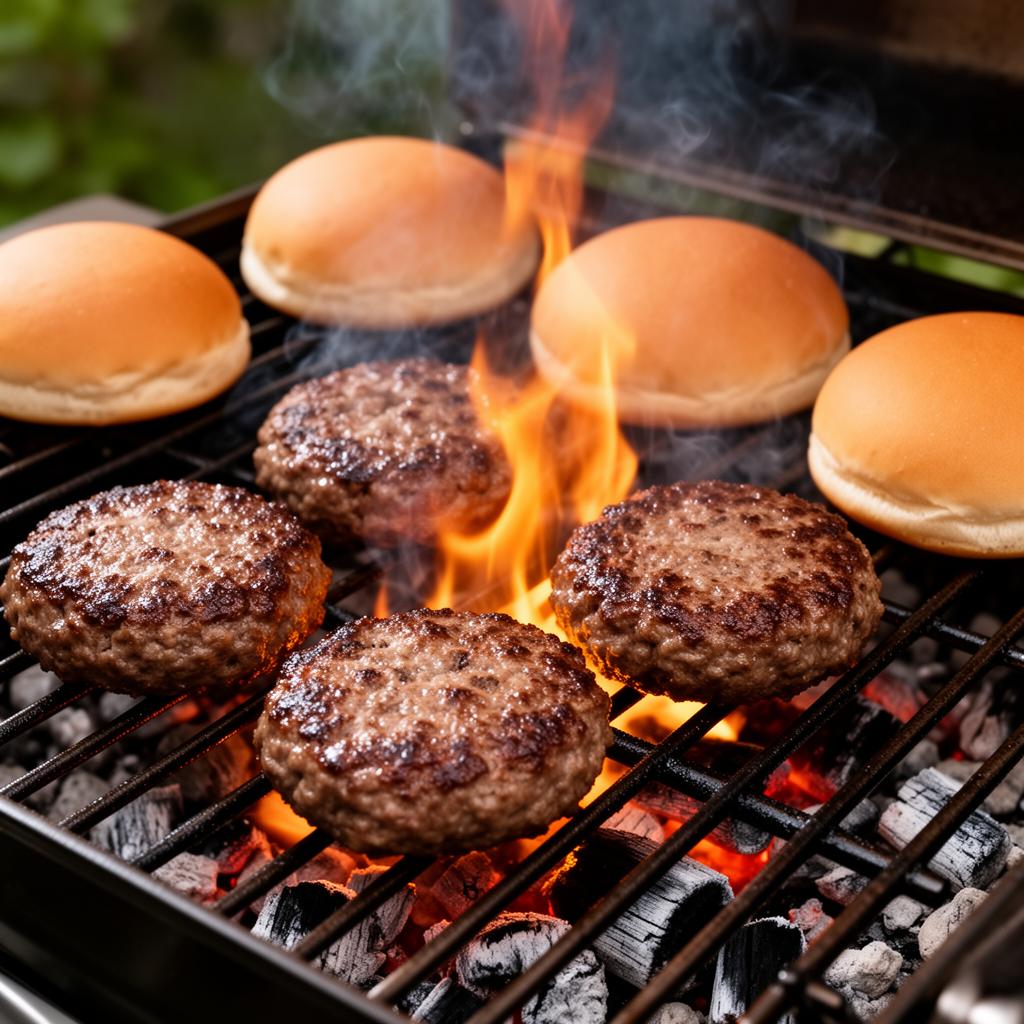 Burgers on the grill